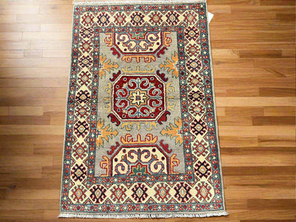 3' X 4' Kazak Handmade Wool Rug # 13857