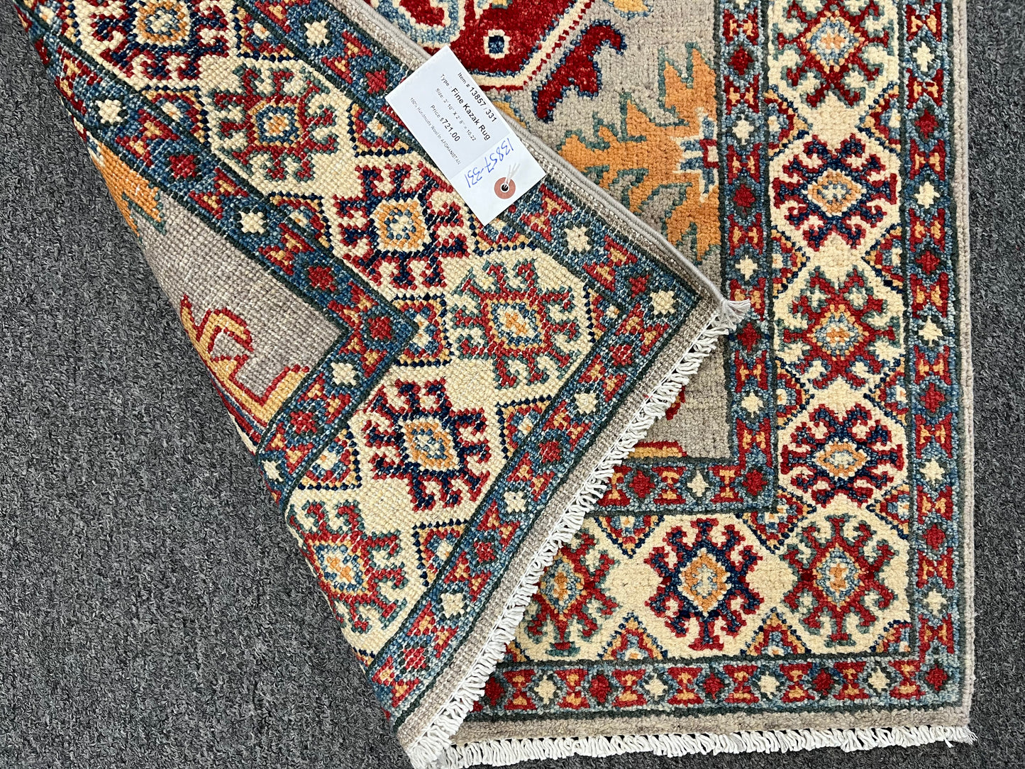 3' X 4' Kazak Handmade Wool Rug # 13857