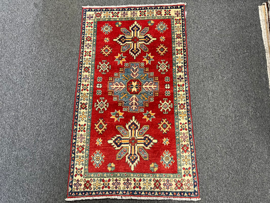 3' X 5' Kazak Handmade Wool Rug # 13859