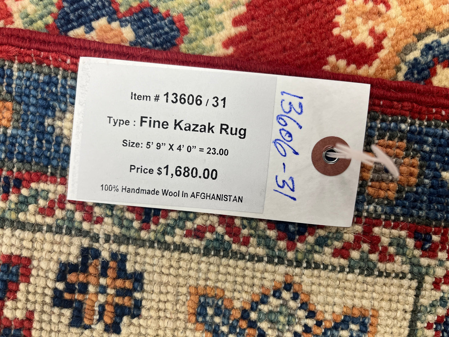 4X6 Kazak Handmade Wool Rug # 13606