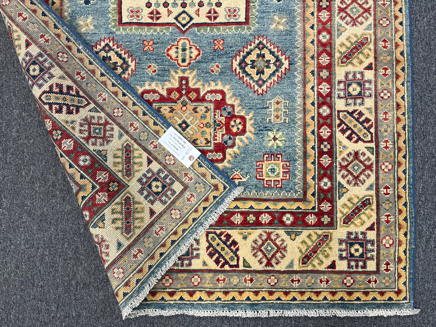 4 X 6 Kazak Light Blue Handmade Wool Rug # 13670