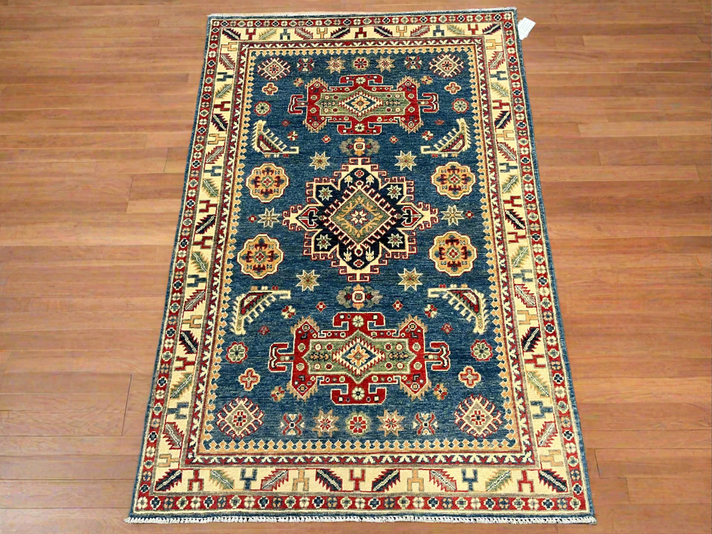 4 X 6 Kazak Light Blue Handmade Wool Rug # 13604