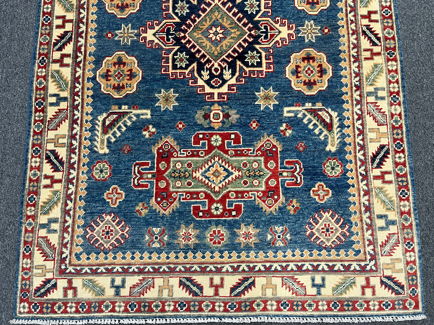 4 X 6 Kazak Light Blue Handmade Wool Rug # 13604