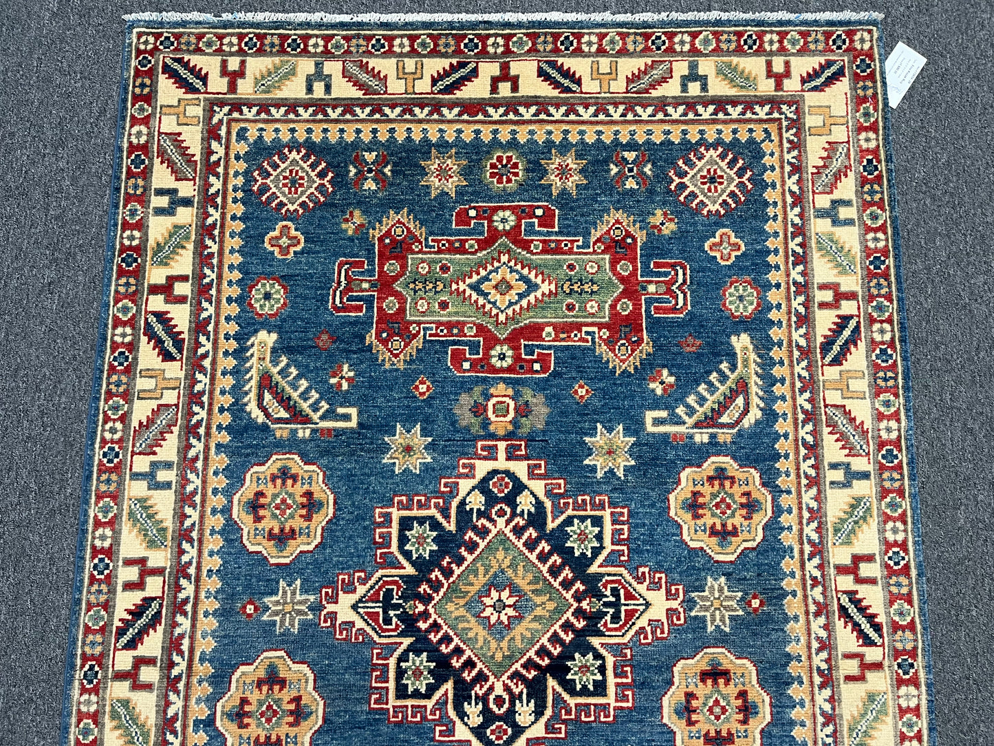 4 X 6 Kazak Light Blue Handmade Wool Rug # 13604