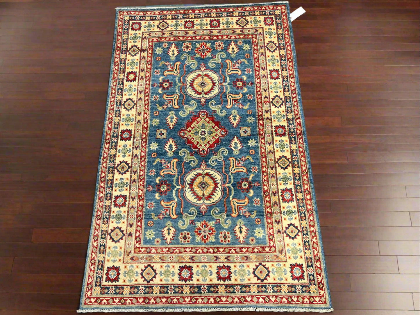 4 X 6 Kazak Light Blue Handmade Wool Rug # 13603