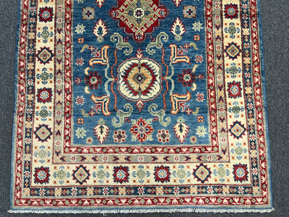 4 X 6 Kazak Light Blue Handmade Wool Rug # 13603