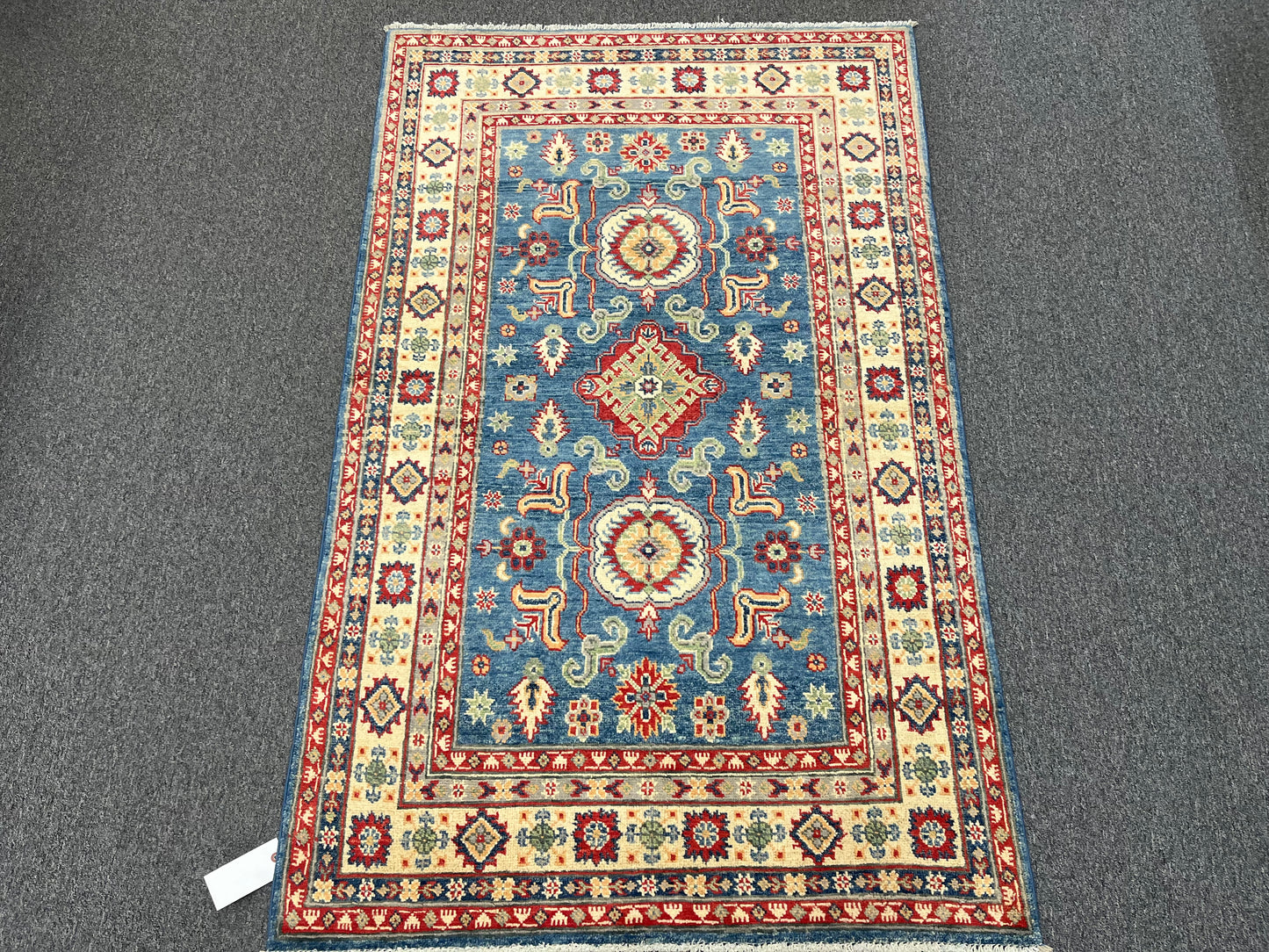 4 X 6 Kazak Light Blue Handmade Wool Rug # 13603