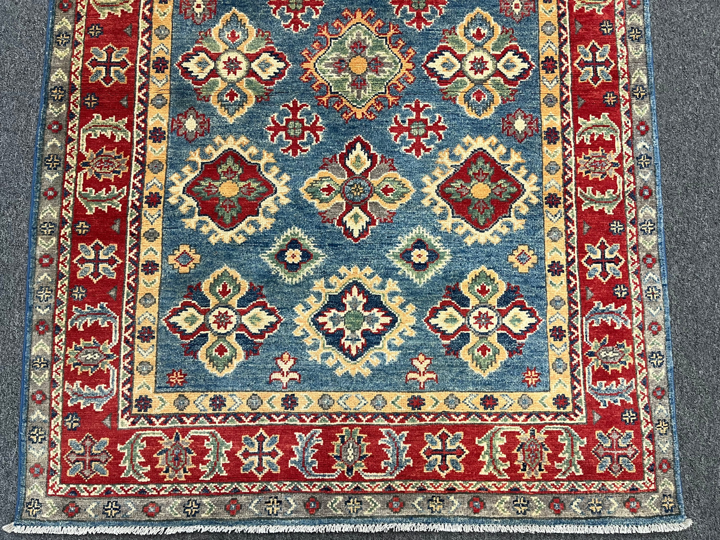 4 X 6 Kazak Light Blue Handmade Wool Rug # 13607