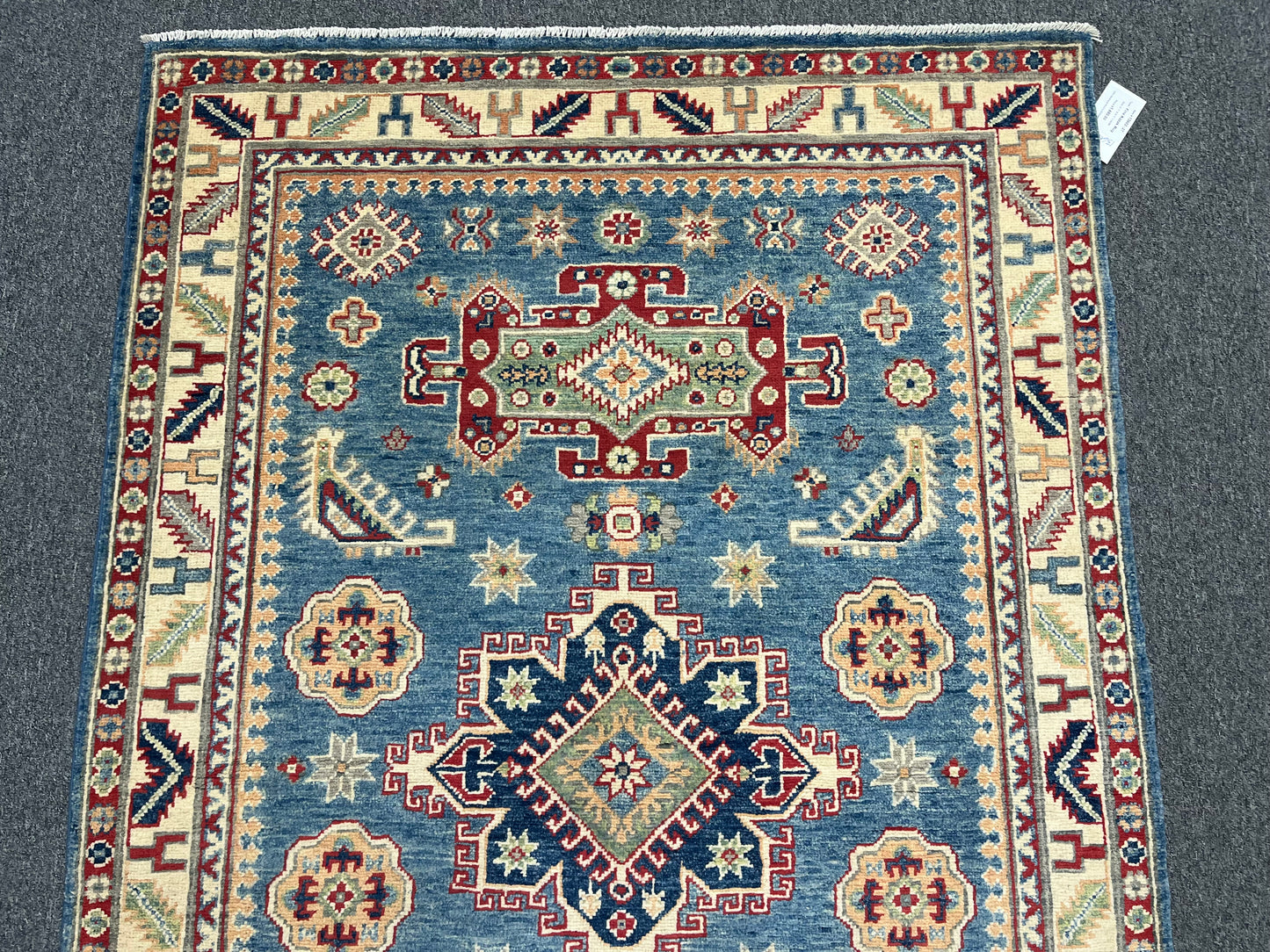 4 X 6 Kazak Light Blue Handmade Wool Rug # 13602