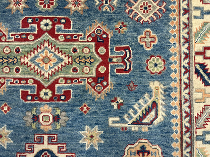 4 X 6 Kazak Light Blue Handmade Wool Rug # 13602