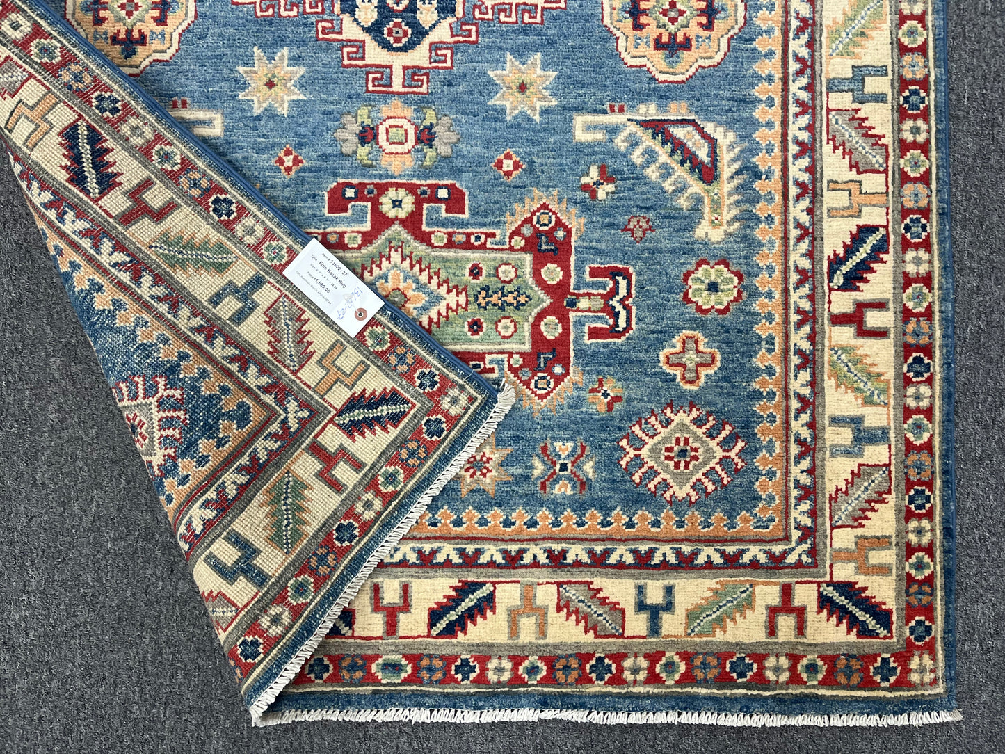 4 X 6 Kazak Light Blue Handmade Wool Rug # 13602