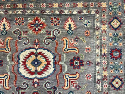 4X6 Kazak Brown Handmade Wool Rug # 13581