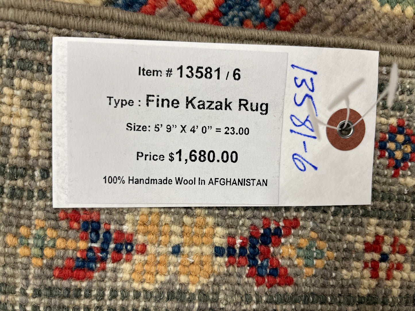 4X6 Kazak Brown Handmade Wool Rug # 13581