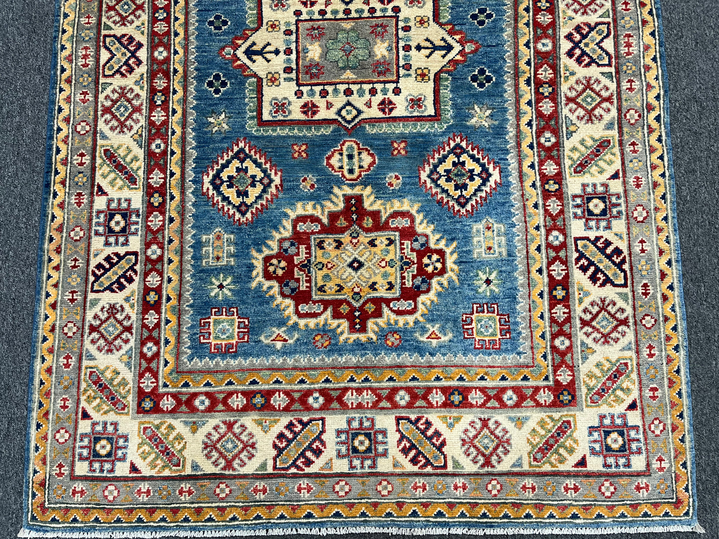 4 X 6 Kazak Light Blue Handmade Wool Rug # 13577