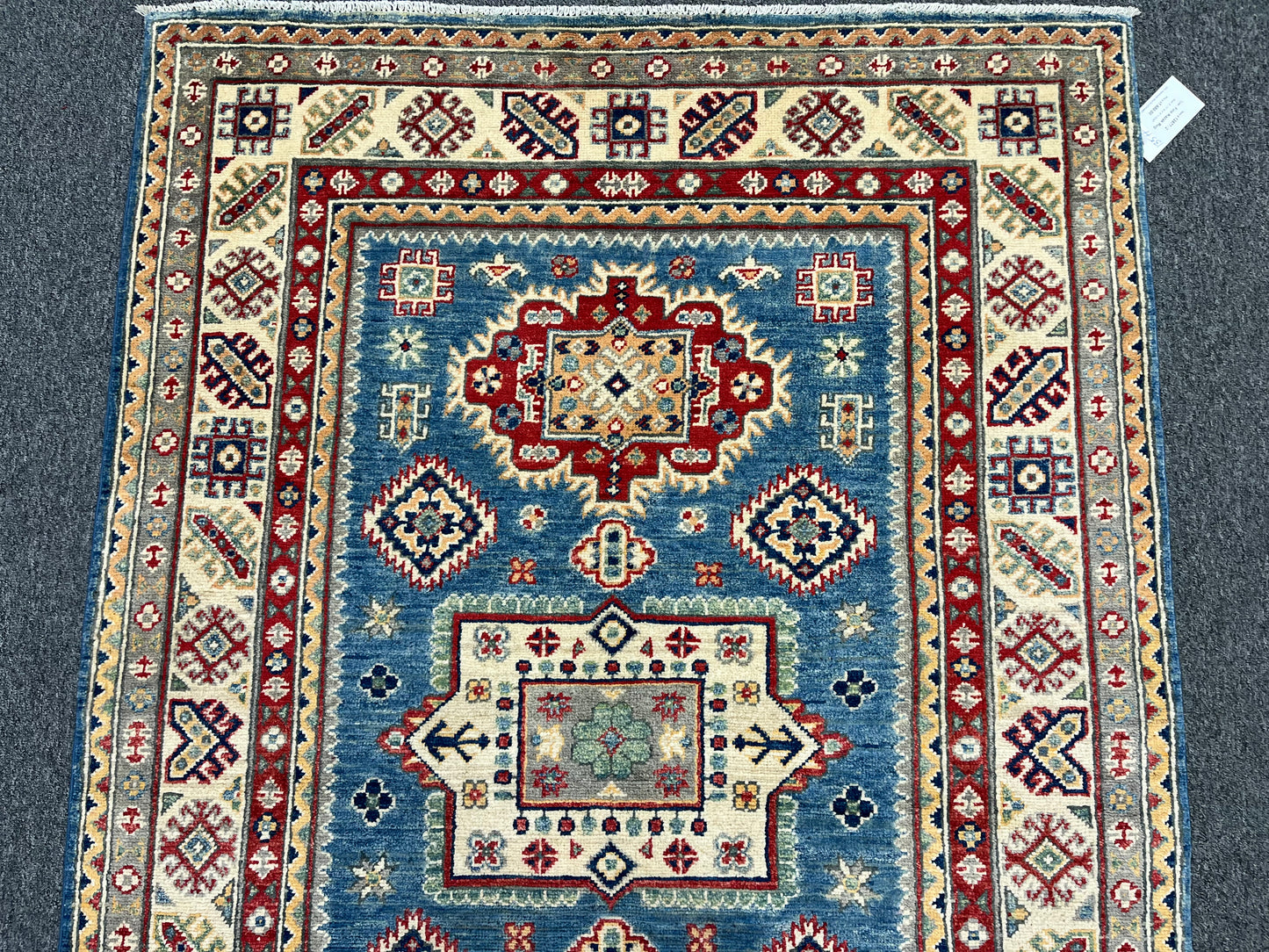 4 X 6 Kazak Light Blue Handmade Wool Rug # 13577