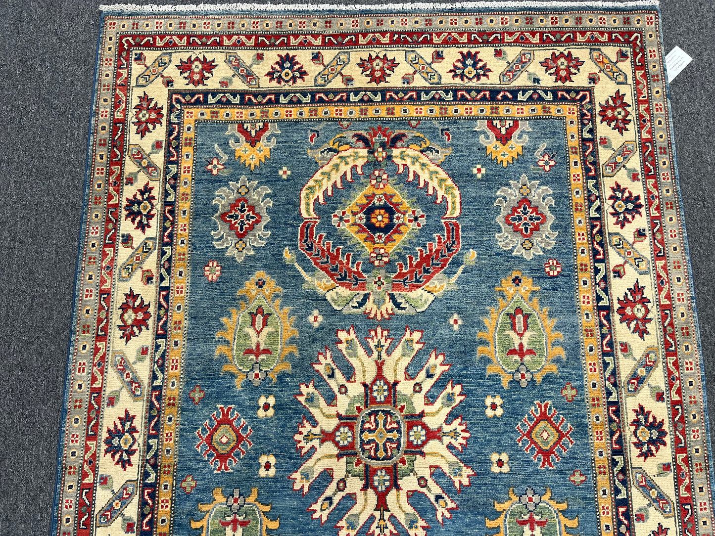 Kazak Light Blue 5X7 Handmade Wool Rug # 13839