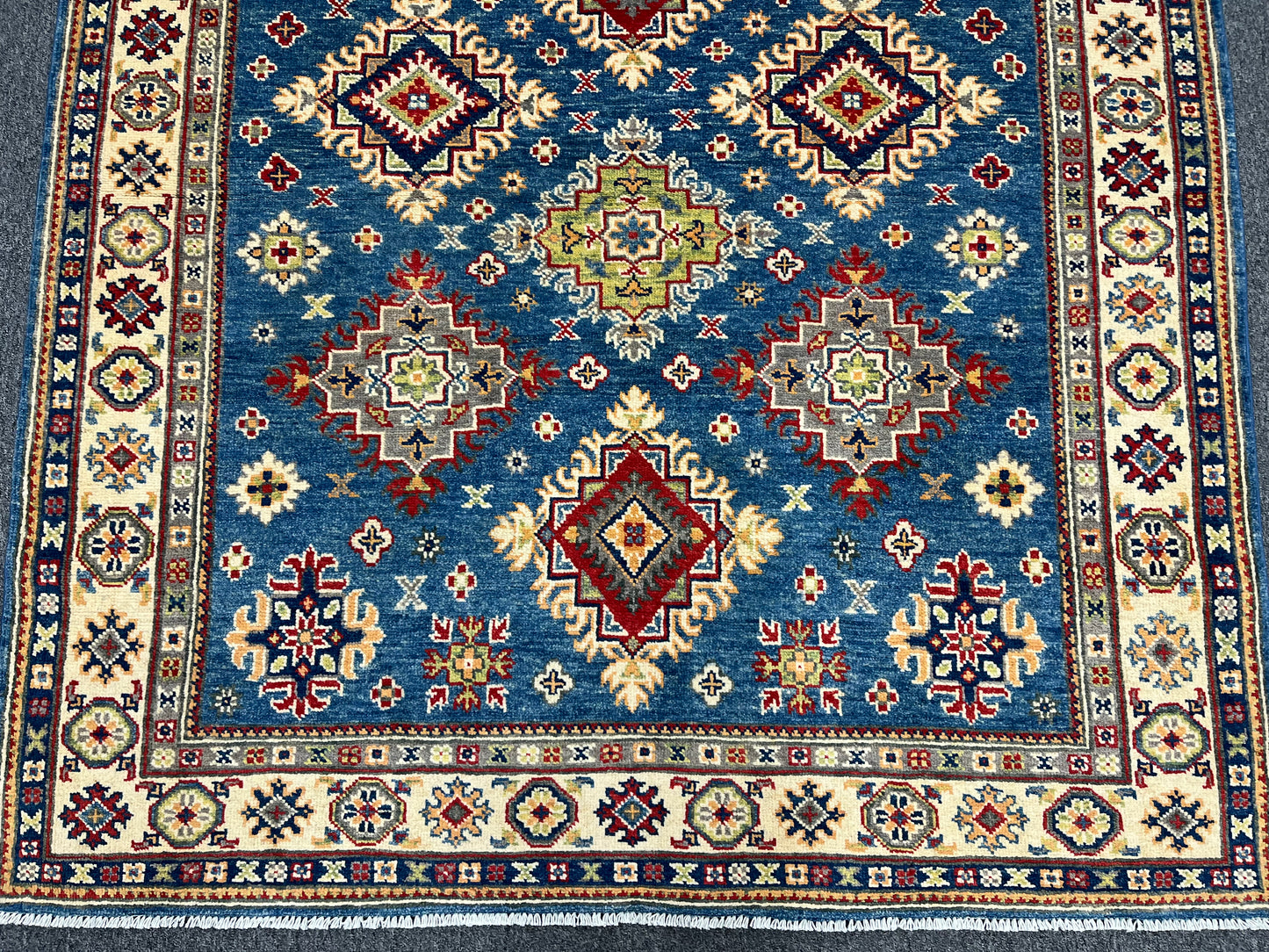 Kazak Light Blue 5X7 Handmade Wool Rug # 13646