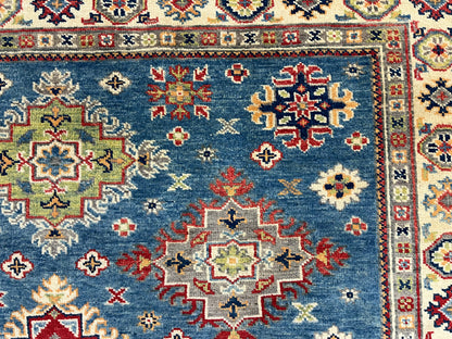 Kazak Light Blue 5X7 Handmade Wool Rug # 13646