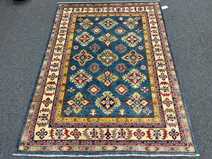 5X7 Kazak Light Blue Handmade Wool Rug # 13645