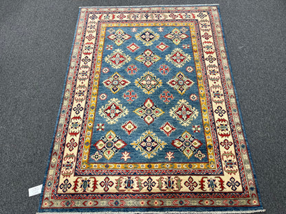 5X7 Kazak Light Blue Handmade Wool Rug # 13645