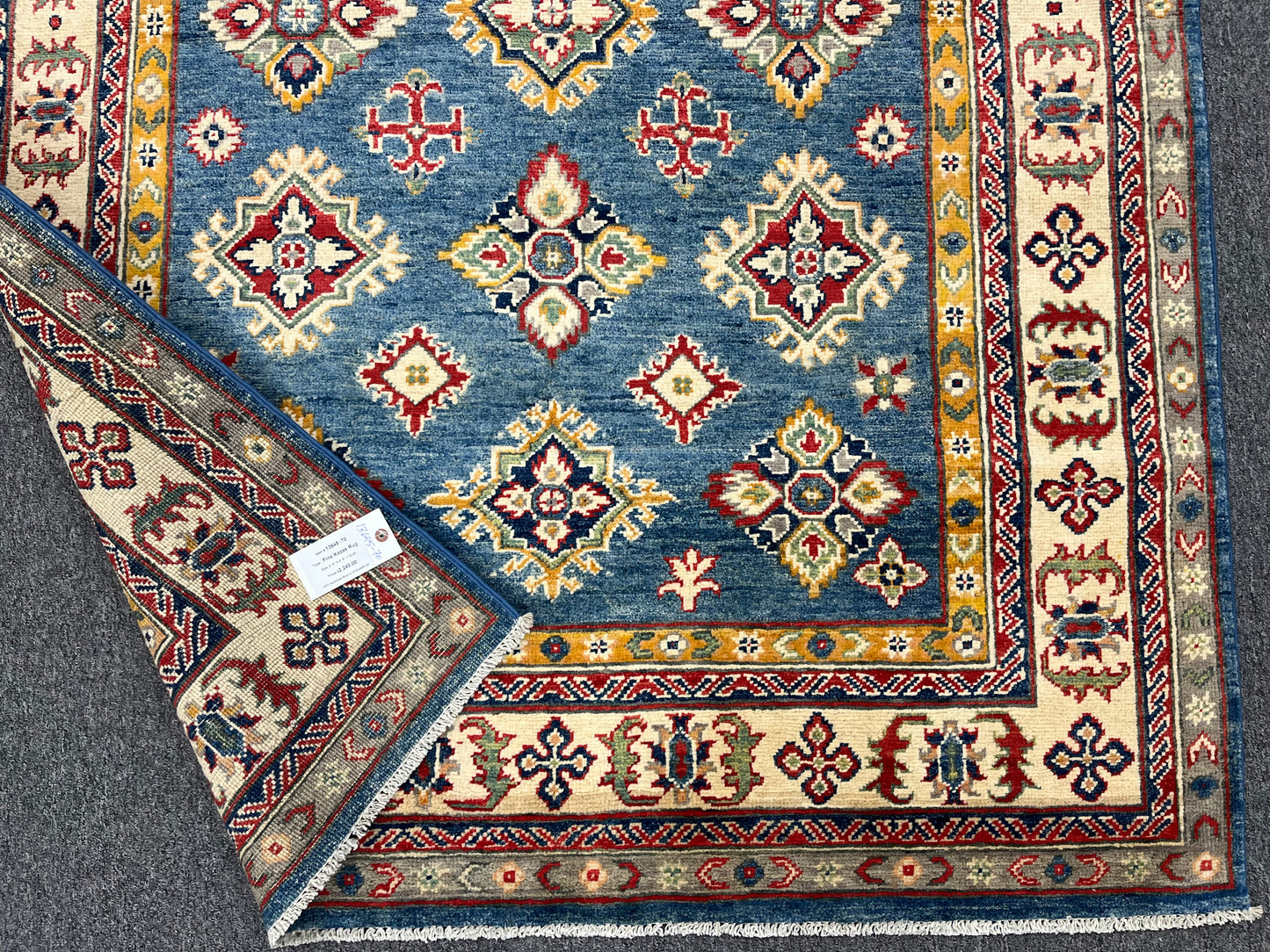 5X7 Kazak Light Blue Handmade Wool Rug # 13645