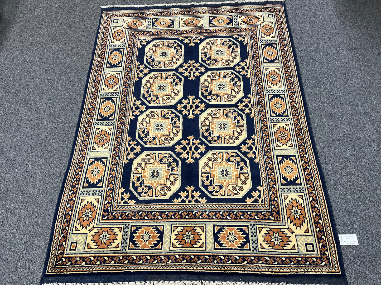 5X7 Afghan Tribal Navy Blue Handmade Wool Rug # 14243