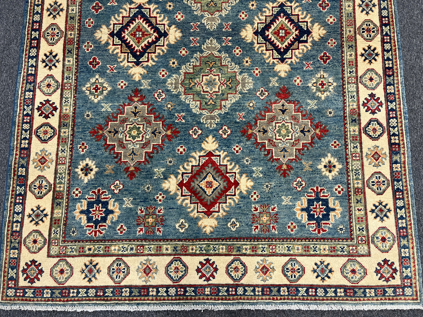 5X7 Kazak Light Blue Handmade Wool Rug # 13707