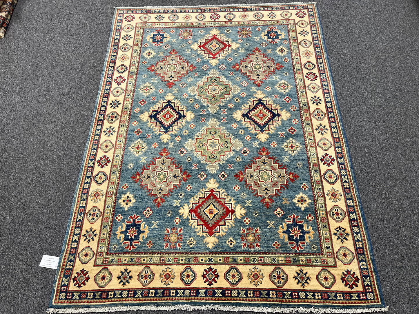 5X7 Kazak Light Blue Handmade Wool Rug # 13707