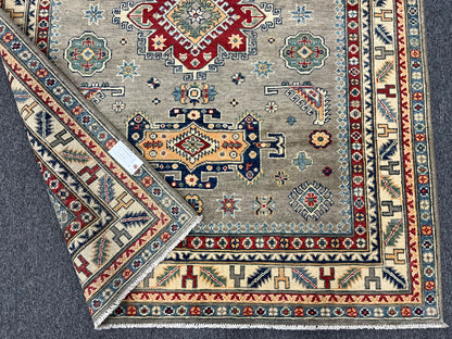 5X7 Kazak Gary Brown Handmade Wool Rug # 13615