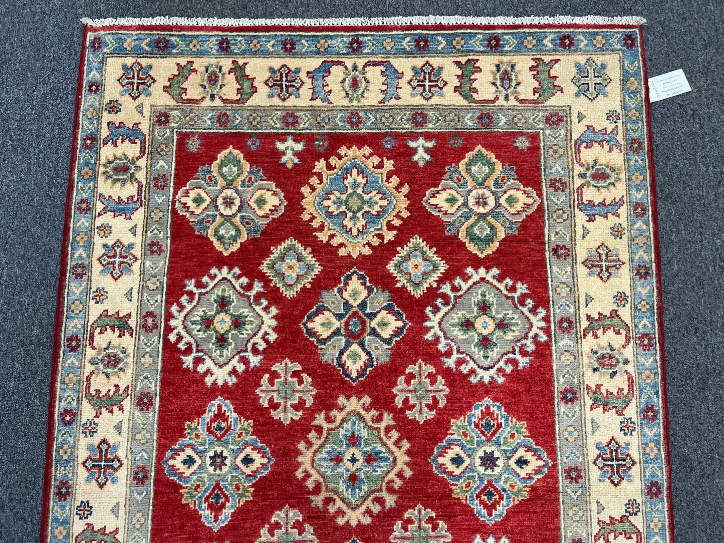 4 X 6 Kazak Red Handmade Wool Rug # 13847