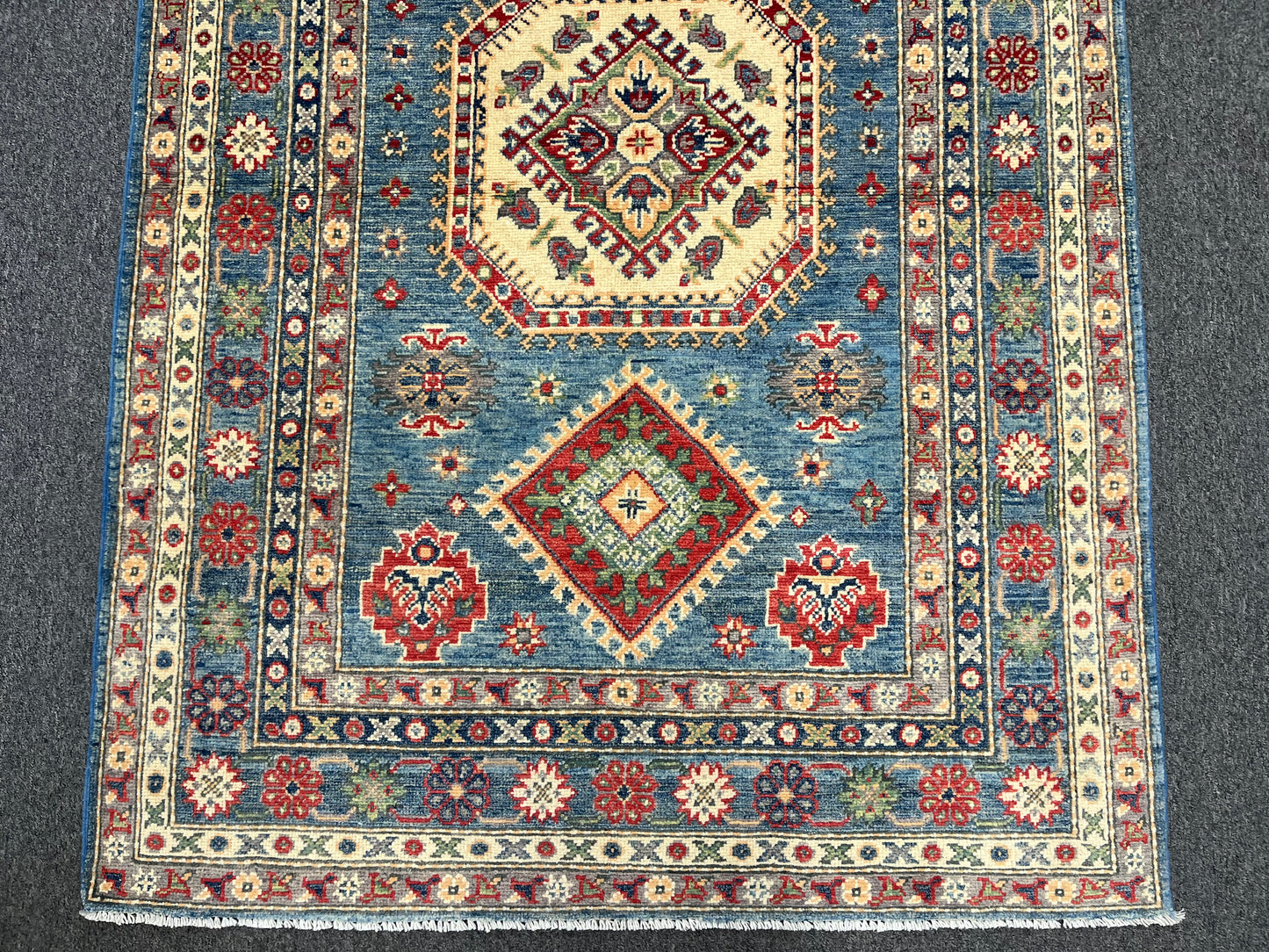 4 X 6 Kazak Light Blue Handmade Wool Rug # 13933