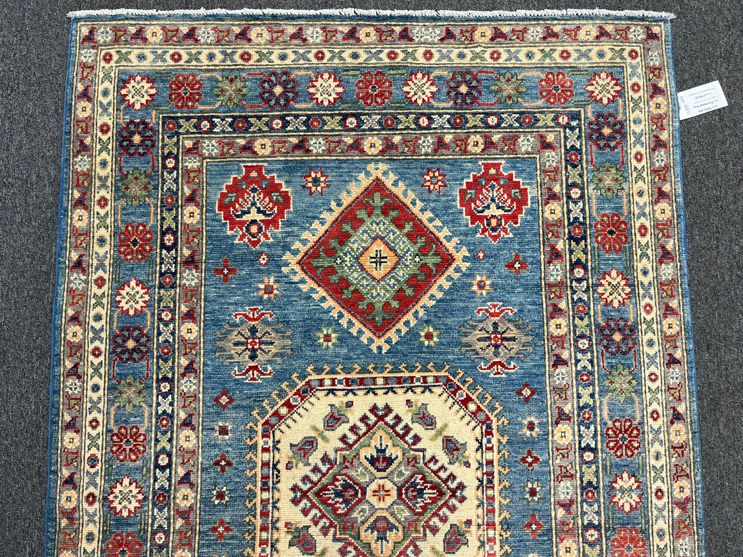 4 X 6 Kazak Light Blue Handmade Wool Rug # 13933