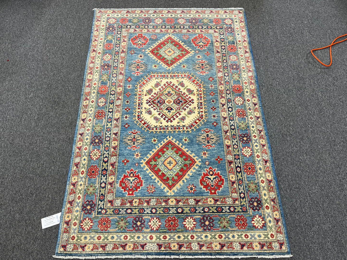 4 X 6 Kazak Light Blue Handmade Wool Rug # 13933