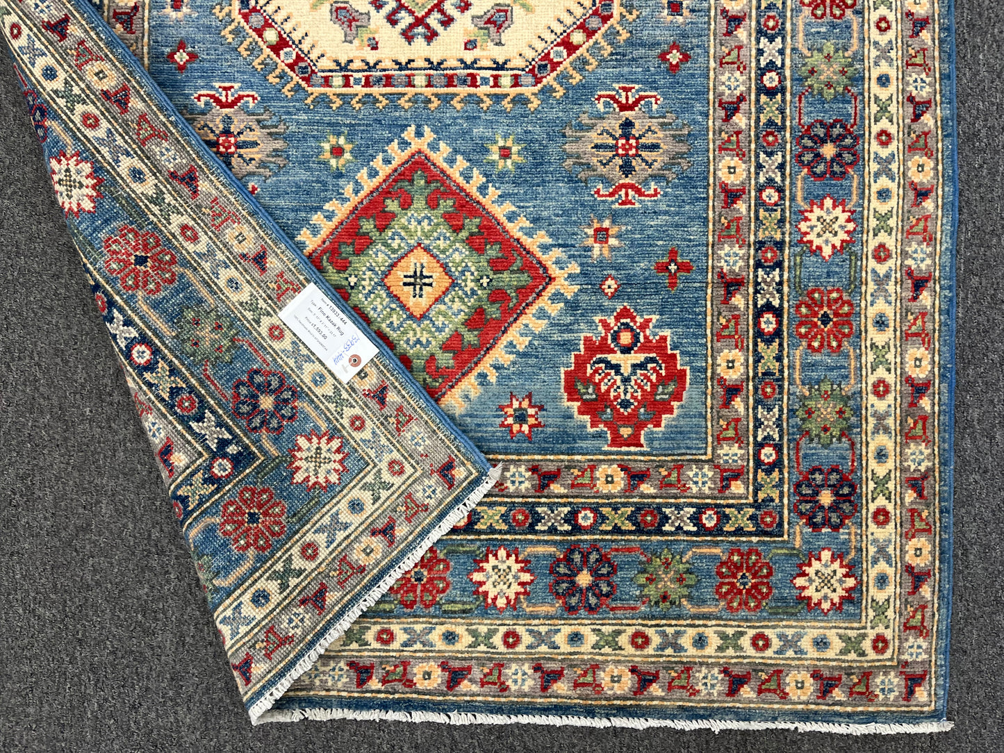 4 X 6 Kazak Light Blue Handmade Wool Rug # 13933