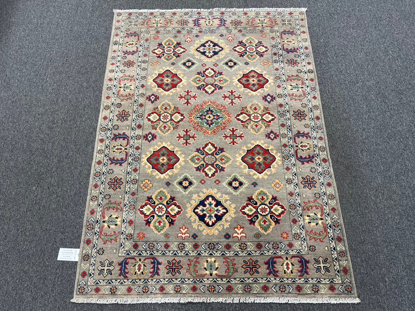 4X6 Kazak Brown Handmade Wool Rug # 13751