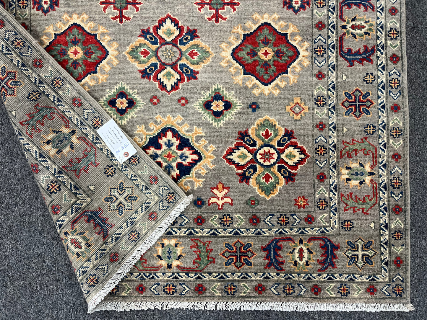 4X6 Kazak Brown Handmade Wool Rug # 13751