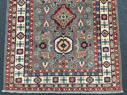 4X6 Kazak Brown Handmade Wool Rug # 13919