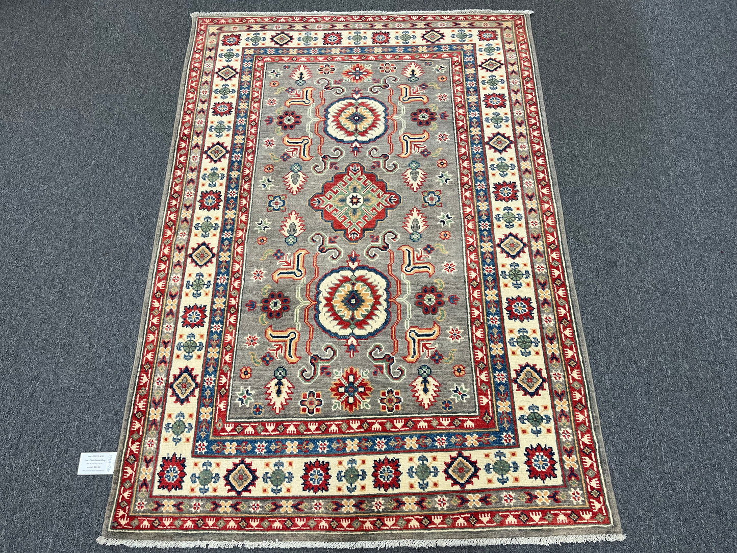 4X6 Kazak Brown Handmade Wool Rug # 13919