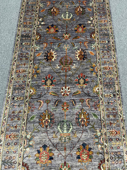 4' X 24'  Mahal Lavender color Handmade Wool Rug # 14345