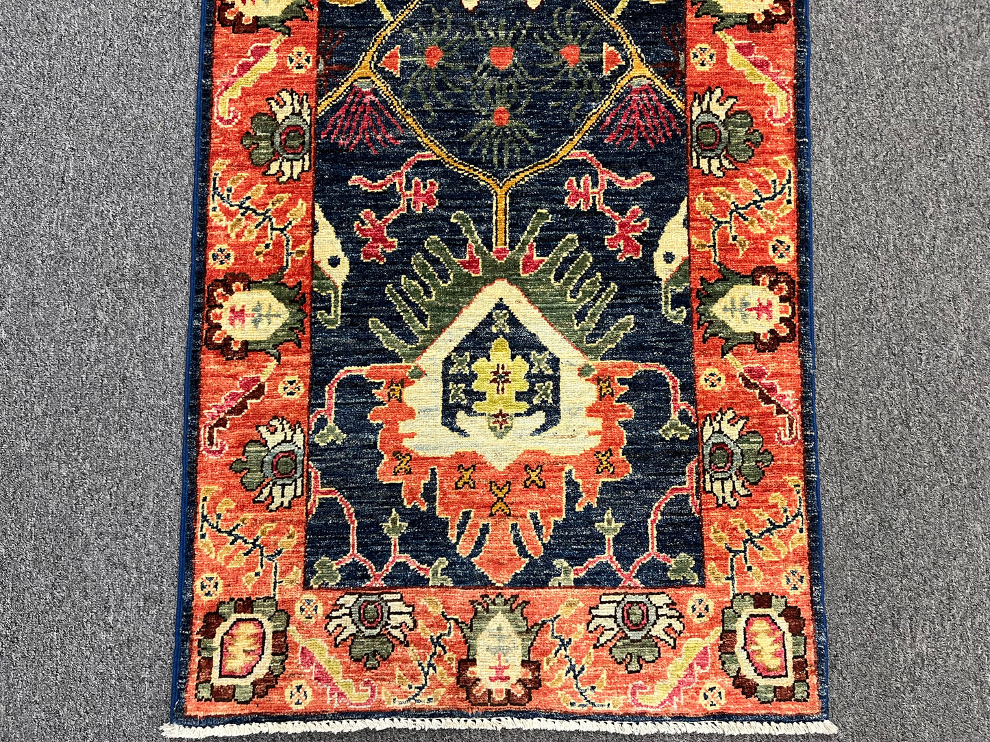 2' 6"X18 Afghan Bijar Handmade Wool Runner Rug # 14142