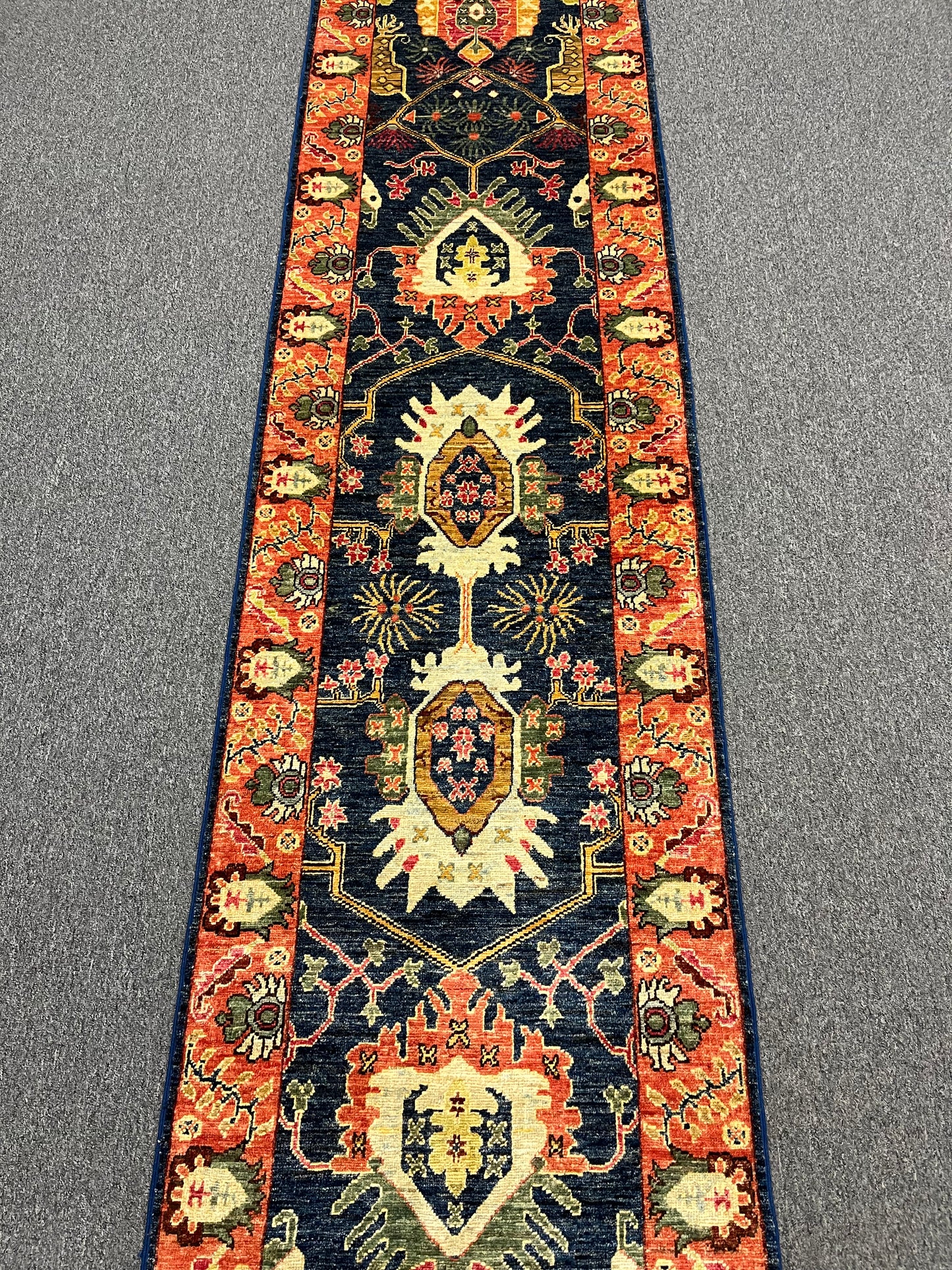 2' 6"X18 Afghan Bijar Handmade Wool Runner Rug # 14142