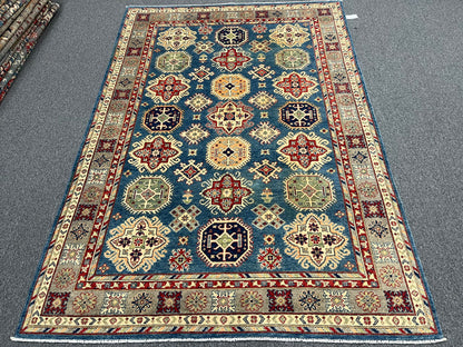 6X9 Kazak Light Blue Handmade Wool Rug # 13716