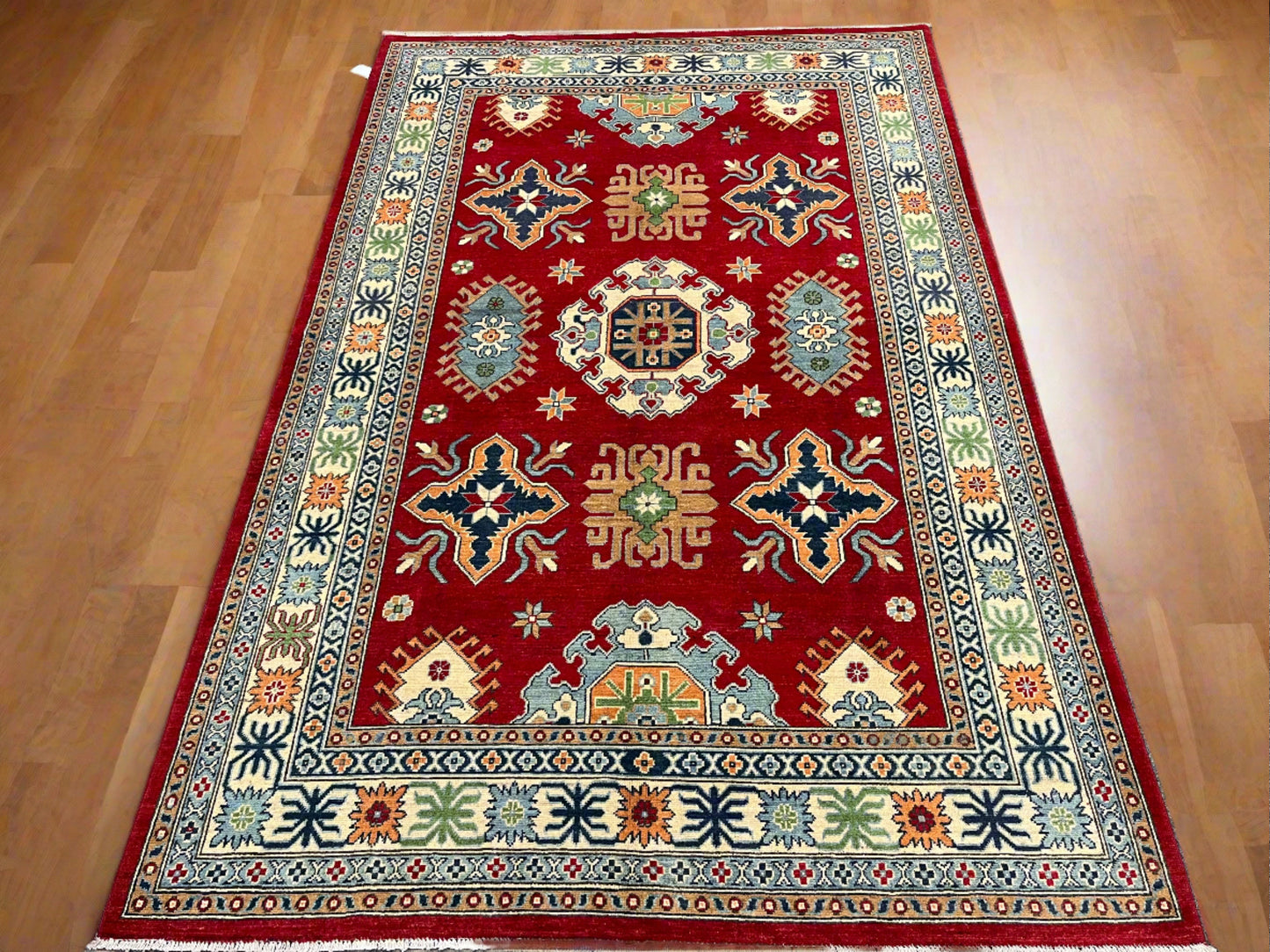 6X9 Kazak Red Handmade Wool Rug # 13313