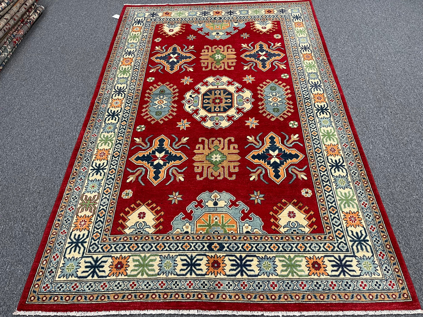 6X9 Kazak Red Handmade Wool Rug # 13313