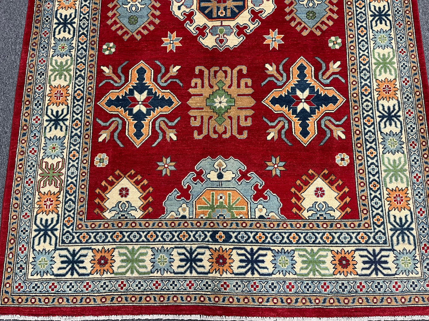 6X9 Kazak Red Handmade Wool Rug # 13313