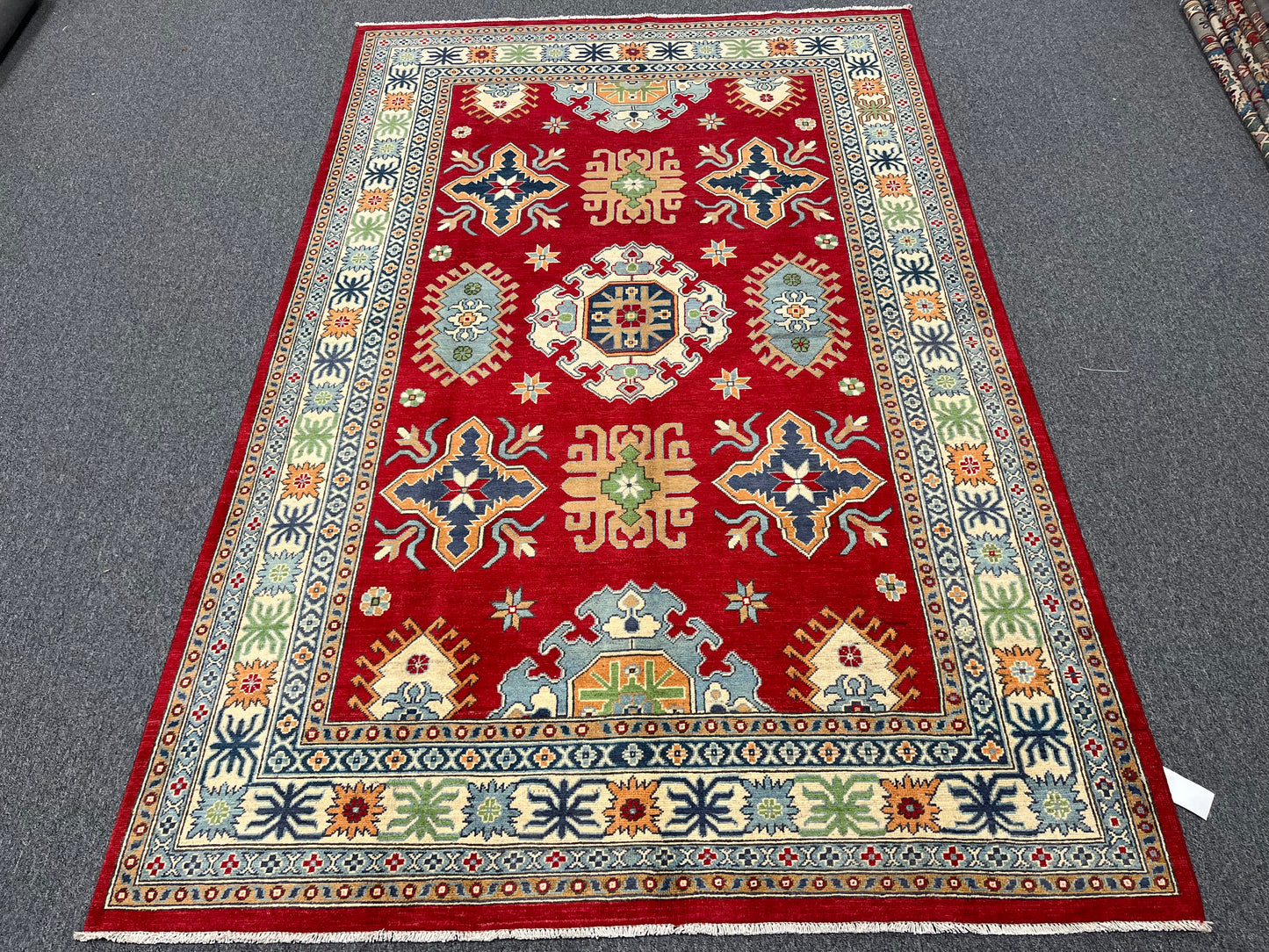 6X9 Kazak Red Handmade Wool Rug # 13313