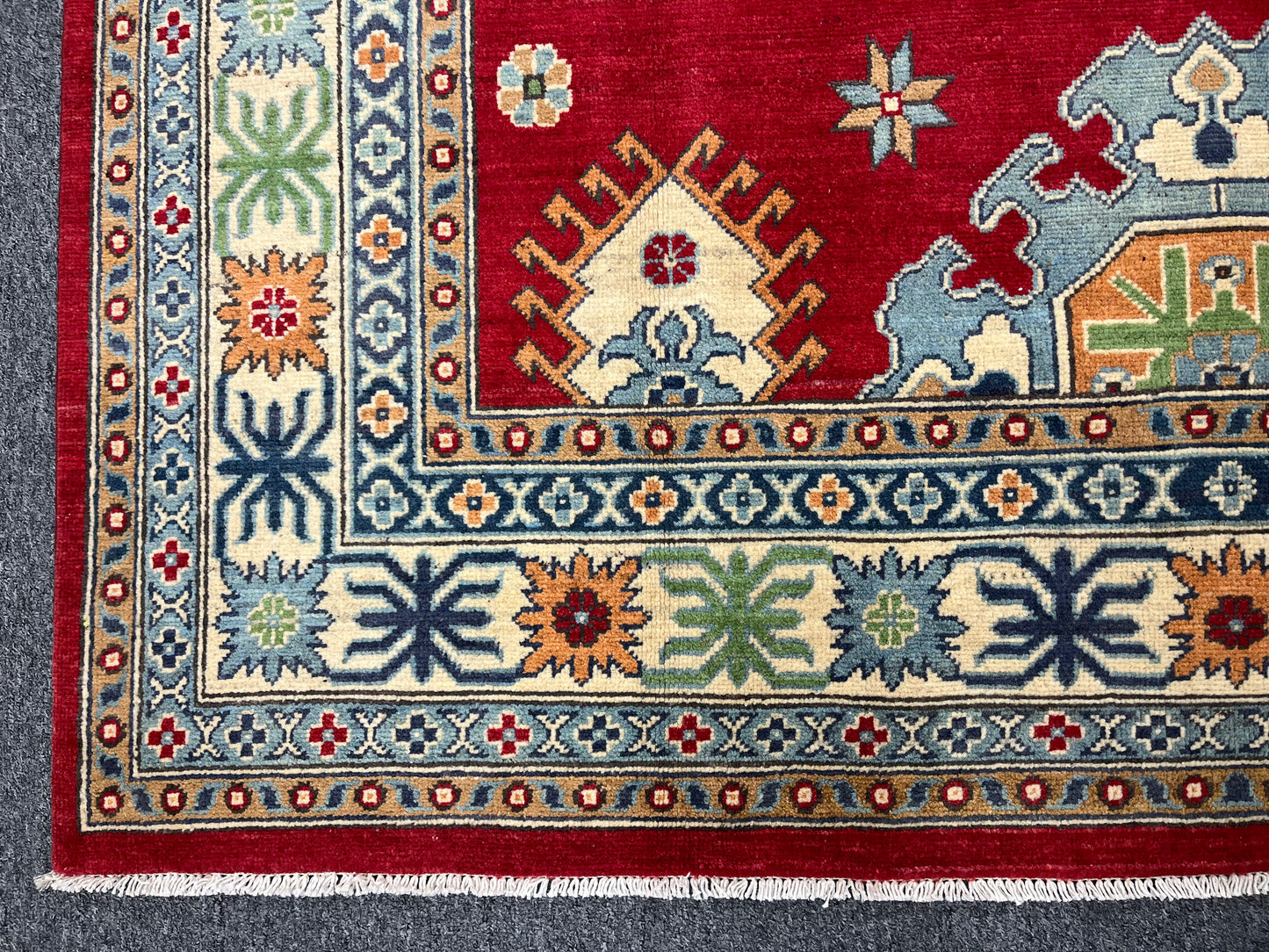 6X9 Kazak Red Handmade Wool Rug # 13313