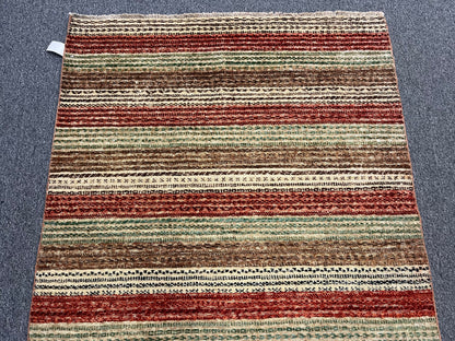 Striped Design Modern Gabbeh 4X10 Handmade Wool Rug # 9265