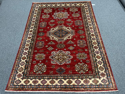 Red Super Kazak 6X8 Handmade Wool Rug # 14352