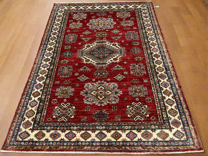 Red Super Kazak 6X8 Handmade Wool Rug # 14352